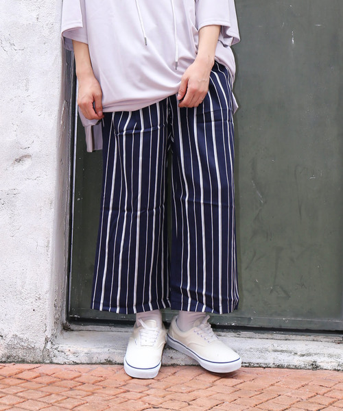 revertical(リバーティカル)の「TR素材 アンクル丈 ストライプ ワイドパンツ(その他パンツ・メンズ・ブラック×ホワイト/ネイビー×ホワイト/カーキ/グレー×ホワイト・L/XL/M)」の11枚目の写真