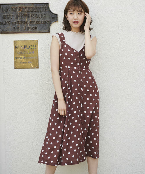 Olive Des Olive オリーブデオリーブ の ドット柄バックリボンジャンスカ ワンピース Wear