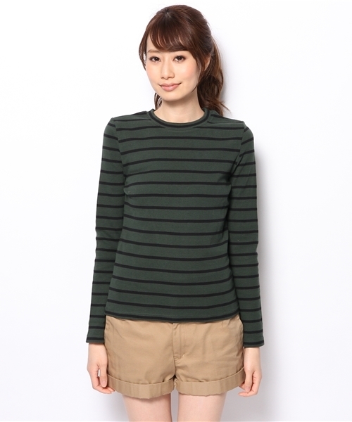 Chico（チコ）の「リブボーダークルーネックT（Tシャツ/カットソー・レディース・オフホワイト/グリーン/レッド・FREE）」の10枚目の写真