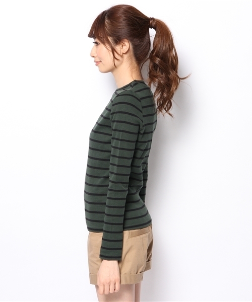 Chico（チコ）の「リブボーダークルーネックT（Tシャツ/カットソー・レディース・オフホワイト/グリーン/レッド・FREE）」の9枚目の写真