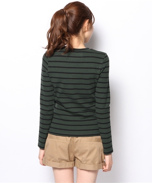 Chico（チコ）の「リブボーダークルーネックT（Tシャツ/カットソー・レディース・オフホワイト/グリーン/レッド・FREE）」の8枚目の写真