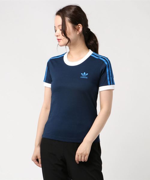 adidas Originals(アディダスオリジナルス)の「adidas Originals/アディダス オリジナルス 3 STRIPES TEE/3ストライプス Tシャツ(Tシャツ/カットソー・レディース・ブラック/ネイビー/ホワイト・S/M/L/XL)」の3枚目の写真