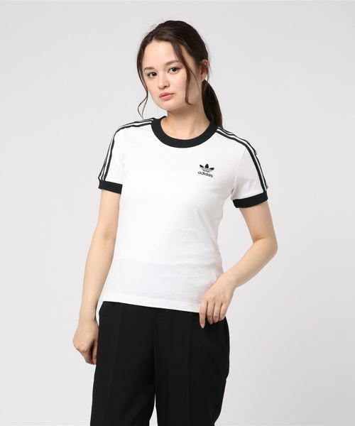 adidas Originals(アディダスオリジナルス)の「adidas Originals/アディダス オリジナルス 3 STRIPES TEE/3ストライプス Tシャツ(Tシャツ/カットソー・レディース・ブラック/ネイビー/ホワイト・S/M/L/XL)」の2枚目の写真