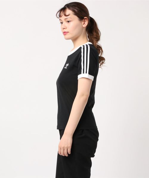 adidas Originals(アディダスオリジナルス)の「adidas Originals/アディダス オリジナルス 3 STRIPES TEE/3ストライプス Tシャツ(Tシャツ/カットソー・レディース・ブラック/ネイビー/ホワイト・S/M/L/XL)」の4枚目の写真