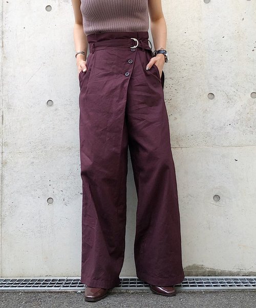 PAGEBOY（ページボーイ）の「アサコンマエボタンラップパンツ（その他パンツ・レディース・ダークブラウン/スミクロ/ライトベージュ・FREE）」の5枚目の写真