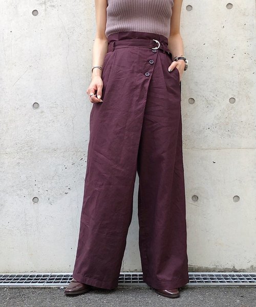 PAGEBOY（ページボーイ）の「アサコンマエボタンラップパンツ（その他パンツ・レディース・ダークブラウン/スミクロ/ライトベージュ・FREE）」の6枚目の写真