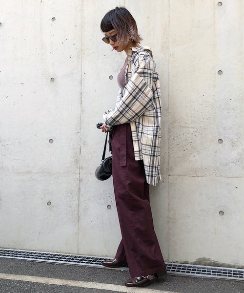 PAGEBOY（ページボーイ）の「アサコンマエボタンラップパンツ（その他パンツ・レディース・ダークブラウン/スミクロ/ライトベージュ・FREE）」の8枚目の写真