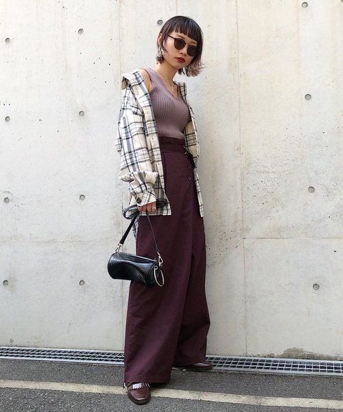 PAGEBOY（ページボーイ）の「アサコンマエボタンラップパンツ（その他パンツ・レディース・ダークブラウン/スミクロ/ライトベージュ・FREE）」の9枚目の写真