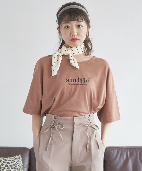 OLIVE des OLIVE（オリーブデオリーブ）の「アソートTシャツPart3（Tシャツ/カットソー・レディース・スミクロ/アイボリー/ダークブラウン/ライトブラウン・FREE）」の6枚目の写真