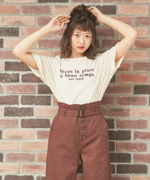 OLIVE des OLIVE（オリーブデオリーブ）の「アソートTシャツPart3（Tシャツ/カットソー・レディース・スミクロ/アイボリー/ダークブラウン/ライトブラウン・FREE）」の15枚目の写真