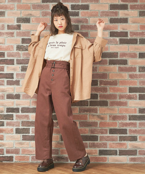 OLIVE des OLIVE（オリーブデオリーブ）の「アソートTシャツPart3（Tシャツ/カットソー・レディース・スミクロ/アイボリー/ダークブラウン/ライトブラウン・FREE）」の19枚目の写真