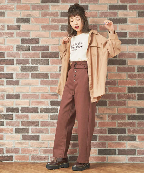 OLIVE des OLIVE（オリーブデオリーブ）の「アソートTシャツPart3（Tシャツ/カットソー・レディース・スミクロ/アイボリー/ダークブラウン/ライトブラウン・FREE）」の20枚目の写真