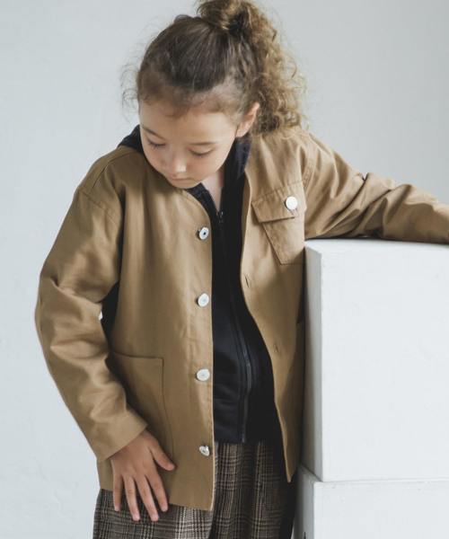 pairmanon(ペアマノン)の「長袖 ノーカラー サファリ ジャケット(ノーカラージャケット)」|ベージュ