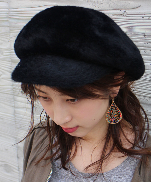 brimp（ブリンプ）の「【brimp/ ブリンプ】 フェイクミンクファーキャスケット（キャスケット・レディース・ブラック/グレー/モカ・FREE）」の6枚目の写真