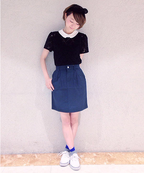 one after another NICE CLAUP（ワンアフターアナザーナイスクラップ）の「【ナイスクラップ】タイトスカート（スカート・レディース・カーキ/オフホワイト/ワンウォッシュ・FREE）」の13枚目の写真