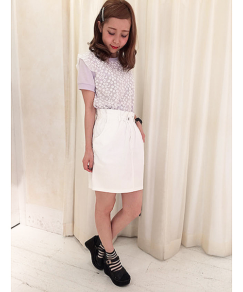 one after another NICE CLAUP（ワンアフターアナザーナイスクラップ）の「【ナイスクラップ】タイトスカート（スカート・レディース・カーキ/オフホワイト/ワンウォッシュ・FREE）」の10枚目の写真