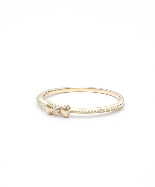 Jewel closet by L&Co.(ジュエルクローゼットバイエルアンドコー)の「K10 ダイヤモンド リボンリング(リング・レディース・イエローゴールド・11号/9号/13号)」の2枚目の写真