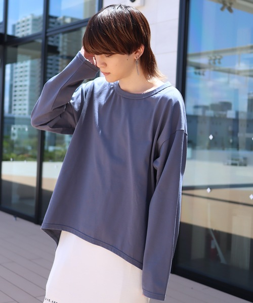 rovtski（ロフトスキー）の「【ビッグシルエット】CLASSIC ROV 30/2ROUND LST FOR LAYER/ラウンド レイヤードロンTEE（Tシャツ/カットソー・メンズ・ブラック/ホワイト/ライトグレー/グレイッシュブルー/ローズ・FREE）」の4枚目の写真