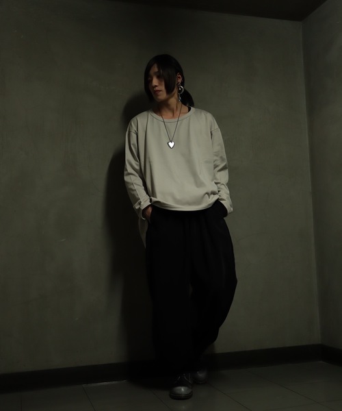 rovtski（ロフトスキー）の「【ビッグシルエット】CLASSIC ROV 30/2ROUND LST FOR LAYER/ラウンド レイヤードロンTEE（Tシャツ/カットソー・メンズ・ブラック/ホワイト/ライトグレー/グレイッシュブルー/ローズ・FREE）」の17枚目の写真