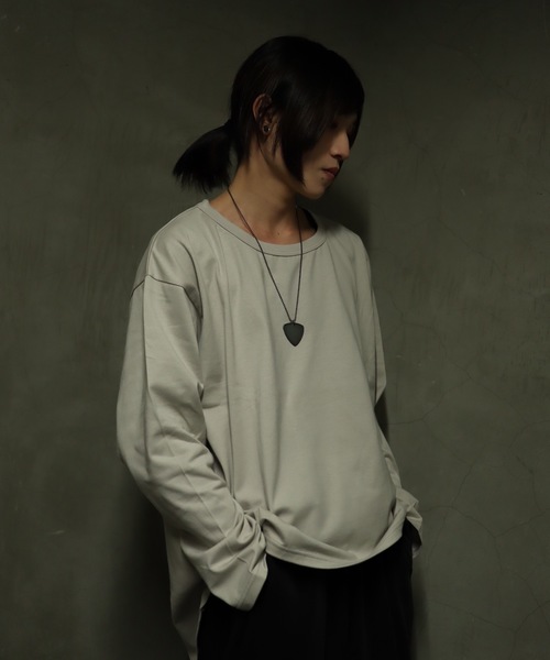 rovtski（ロフトスキー）の「【ビッグシルエット】CLASSIC ROV 30/2ROUND LST FOR LAYER/ラウンド レイヤードロンTEE（Tシャツ/カットソー・メンズ・ブラック/ホワイト/ライトグレー/グレイッシュブルー/ローズ・FREE）」の18枚目の写真