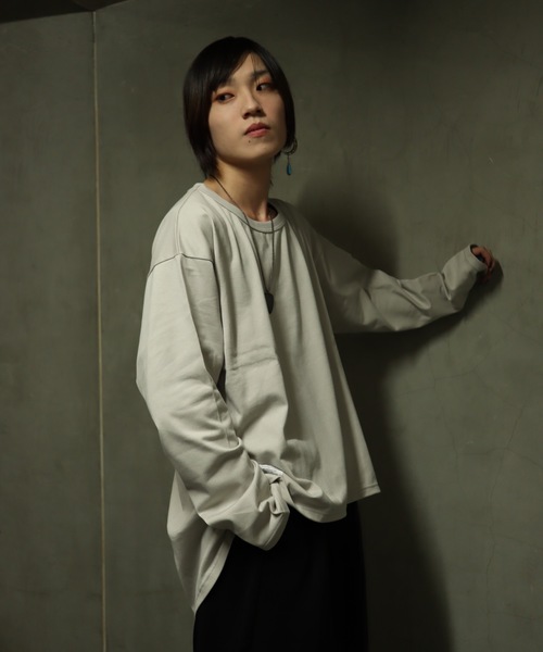 rovtski（ロフトスキー）の「【ビッグシルエット】CLASSIC ROV 30/2ROUND LST FOR LAYER/ラウンド レイヤードロンTEE（Tシャツ/カットソー・メンズ・ブラック/ホワイト/ライトグレー/グレイッシュブルー/ローズ・FREE）」の13枚目の写真