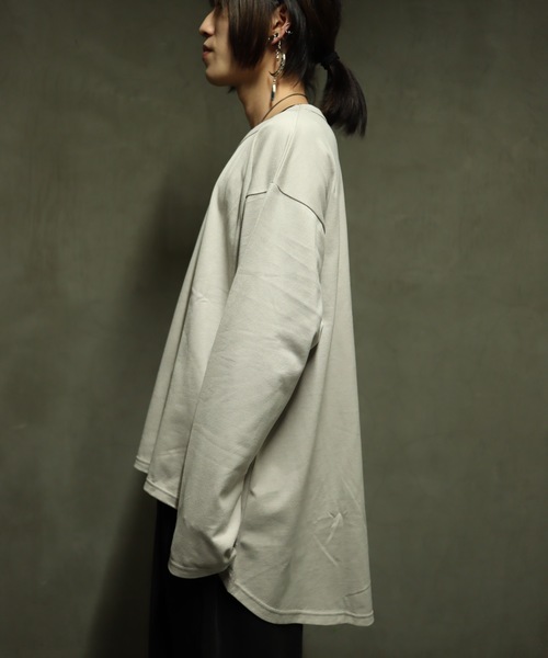 rovtski（ロフトスキー）の「【ビッグシルエット】CLASSIC ROV 30/2ROUND LST FOR LAYER/ラウンド レイヤードロンTEE（Tシャツ/カットソー・メンズ・ブラック/ホワイト/ライトグレー/グレイッシュブルー/ローズ・FREE）」の7枚目の写真