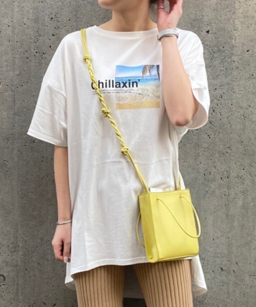 BAYFLOW(ベイフロー)の「フォトプリントBIG TEE(Tシャツ/カットソー・レディース・ベージュ/ブラウン/オフホワイト・FREE)」の1枚目の写真