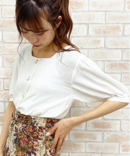 apres jour(アプレジュール)の「リネンクロスイロイロボタンブラウス【ZOZOTOWN限定アイテム】(シャツ/ブラウス・レディース・ライトブルー/ブラック/ベージュ/オフホワイト/ラベンダー/ミント・フリー)」の7枚目の写真