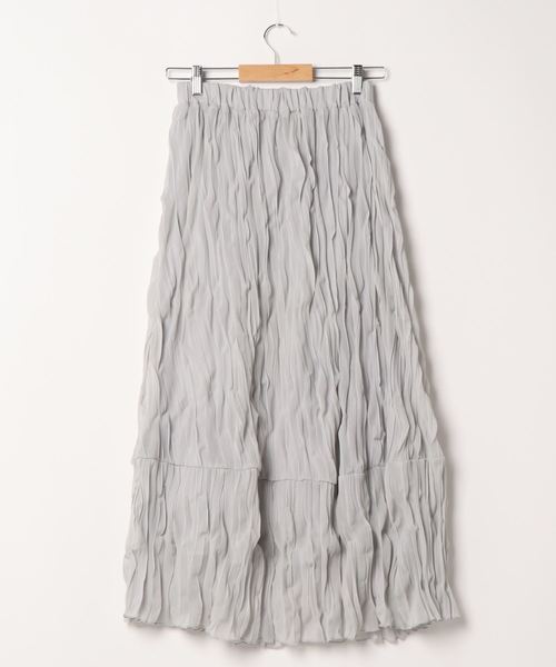 SpRay（スプレイ）の「クリンクルロングスカート（スカート・レディース・ライトグレー/オレンジ/アイボリー/ブルー/グリーン・FREE）」の6枚目の写真