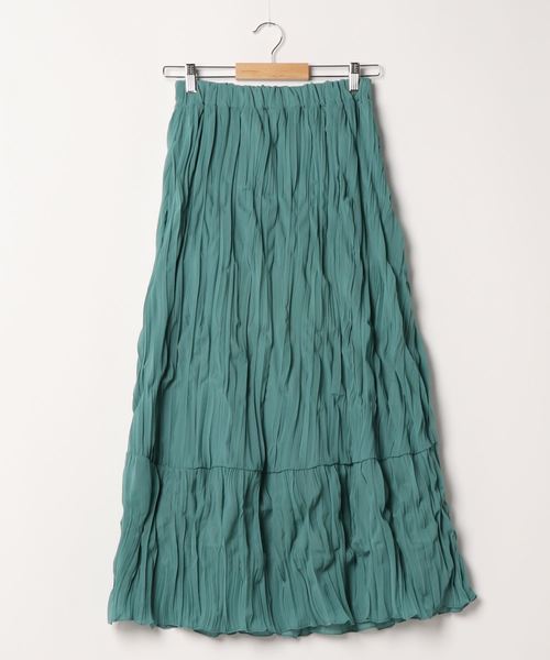 SpRay（スプレイ）の「クリンクルロングスカート（スカート・レディース・ライトグレー/オレンジ/アイボリー/ブルー/グリーン・FREE）」の9枚目の写真