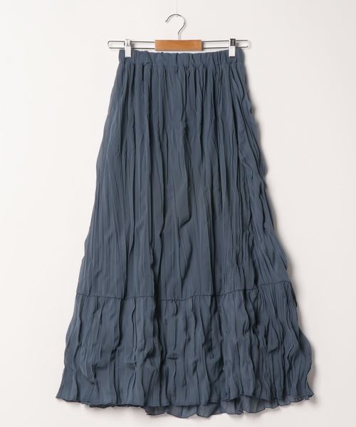 SpRay（スプレイ）の「クリンクルロングスカート（スカート・レディース・ライトグレー/オレンジ/アイボリー/ブルー/グリーン・FREE）」の8枚目の写真