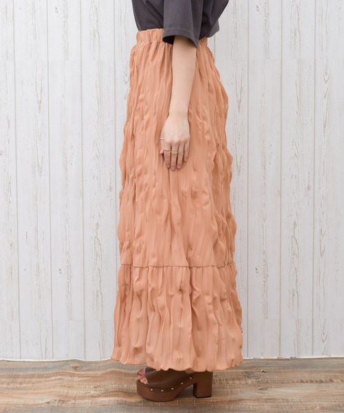 SpRay（スプレイ）の「クリンクルロングスカート（スカート・レディース・ライトグレー/オレンジ/アイボリー/ブルー/グリーン・FREE）」の16枚目の写真