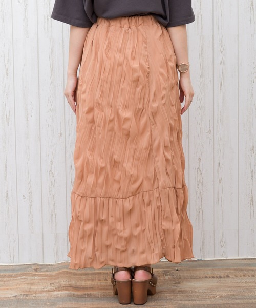 SpRay（スプレイ）の「クリンクルロングスカート（スカート・レディース・ライトグレー/オレンジ/アイボリー/ブルー/グリーン・FREE）」の15枚目の写真