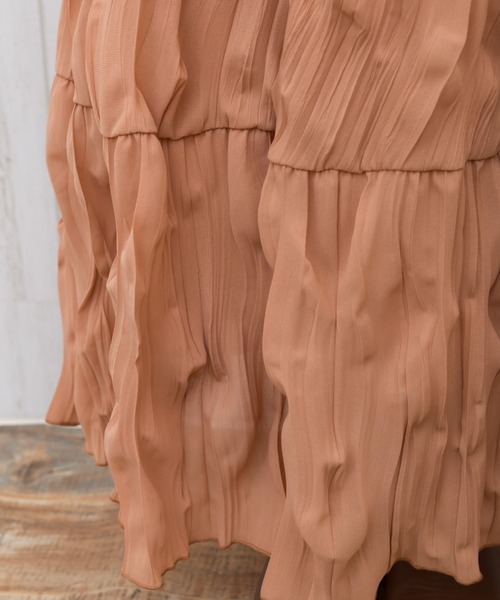 SpRay（スプレイ）の「クリンクルロングスカート（スカート・レディース・ライトグレー/オレンジ/アイボリー/ブルー/グリーン・FREE）」の13枚目の写真