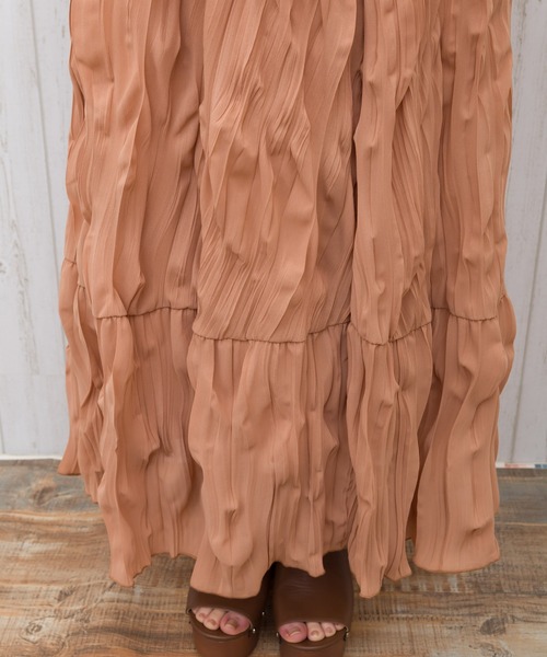 SpRay（スプレイ）の「クリンクルロングスカート（スカート・レディース・ライトグレー/オレンジ/アイボリー/ブルー/グリーン・FREE）」の12枚目の写真