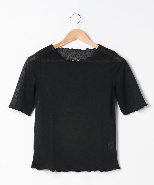 FUN.TRINITY(ファン トリニティー)の「メロウシースルートップス(Tシャツ/カットソー・レディース・オフホワイト/ブラック/テラコッタ/ミント・M)」の6枚目の写真