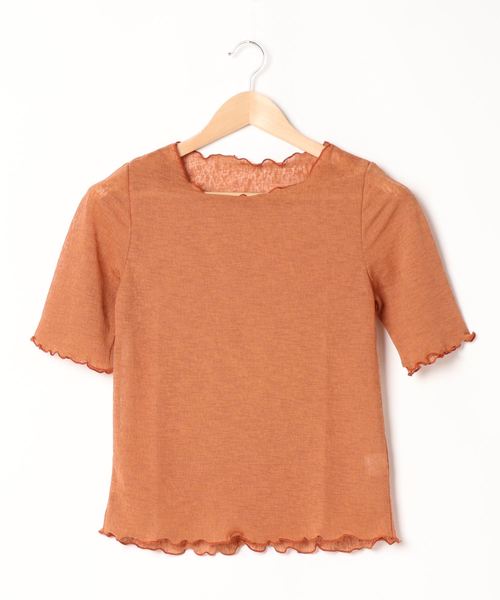 FUN.TRINITY(ファン トリニティー)の「メロウシースルートップス(Tシャツ/カットソー・レディース・オフホワイト/ブラック/テラコッタ/ミント・M)」の7枚目の写真