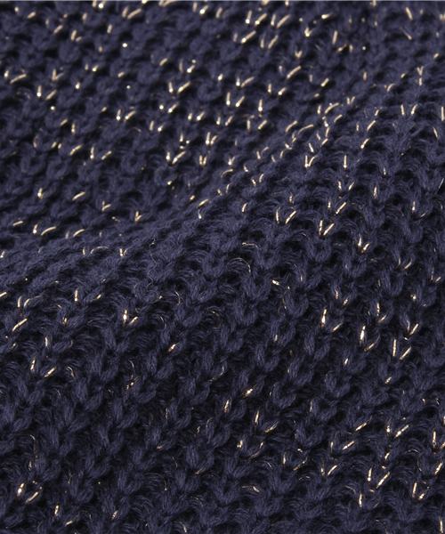 HYSTERIC GLAMOUR（ヒステリックグラマー）の「コットンラメ ワッチキャップ（ニットキャップ/ビーニー・レディース・ホワイト/ネイビー・FREE）」の7枚目の写真