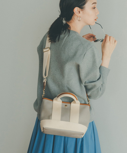 Breath TOPKAPI（ブレストプカピ）の「【Breath TOPKAPI /ブレス トプカピ】【撥水】スコッチグレイン ショルダー付き 2way ミニ トート バッグ（トートバッグ・レディース・ブラック/グレイッシュベージュ/ライトベージュ/オフホワイト/ライトグレー/ブラウン/ラベンダー/ダークネイビー/グリーン系その他/ベージュ系その他・FREE）」の16枚目の写真