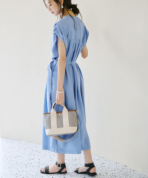 Breath TOPKAPI（ブレストプカピ）の「【Breath TOPKAPI /ブレス トプカピ】【撥水】スコッチグレイン ショルダー付き 2way ミニ トート バッグ（トートバッグ・レディース・ブラック/グレイッシュベージュ/ライトベージュ/オフホワイト/ライトグレー/ブラウン/ラベンダー/ダークネイビー/グリーン系その他/ベージュ系その他・FREE）」の15枚目の写真