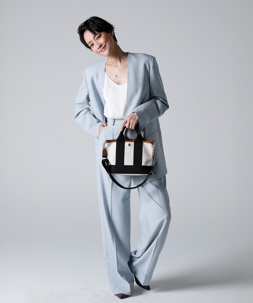 Breath TOPKAPI(ブレストプカピ)の「【Breath TOPKAPI /ブレス トプカピ】【撥水】スコッチグレイン ショルダー付き 2way ミニ トート バッグ(トートバッグ・レディース・ブラック/グレイッシュベージュ/ライトベージュ/オフホワイト/ライトグレー/ブラウン/ラベンダー/ダークネイビー/グリーン系その他/ベージュ系その他・FREE)」の13枚目の写真