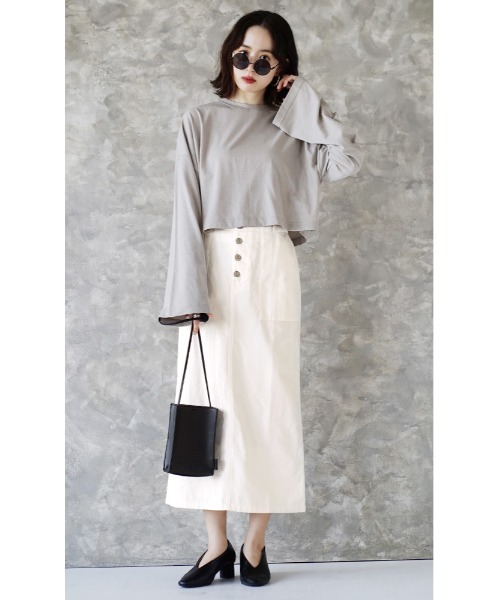 e-zakkamania stores（イーザッカマニアストアーズ）の「コットンツイル ペンシルスカート（スカート・レディース・カーキ/ベージュ/ブラック/オフホワイト・L/M）」の19枚目の写真