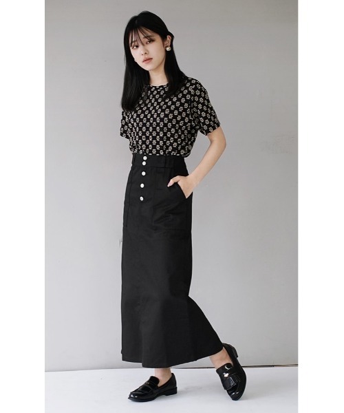 e-zakkamania stores（イーザッカマニアストアーズ）の「コットンツイル ペンシルスカート（スカート・レディース・カーキ/ベージュ/ブラック/オフホワイト・L/M）」の5枚目の写真