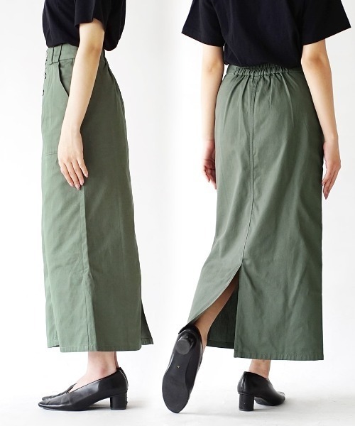e-zakkamania stores（イーザッカマニアストアーズ）の「コットンツイル ペンシルスカート（スカート・レディース・カーキ/ベージュ/ブラック/オフホワイト・L/M）」の14枚目の写真