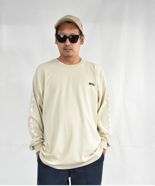 DOUBLE STEAL（ダブルスティール）の「ARM LOGO  長袖 Tシャツ（Tシャツ/カットソー・メンズ・ブラック/パープル/ダークグリーン/ホワイト/ベージュ・MEDIUM/X-LARGE/LARGE）」の15枚目の写真