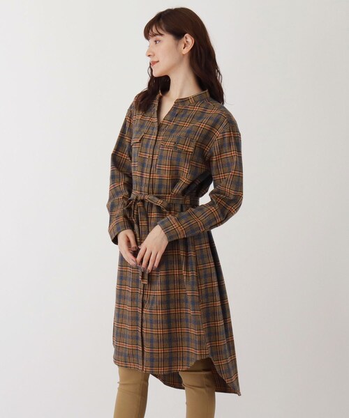 セール M Ll フランネルチェック柄シャツワンピース ワンピース Shoo La Rue シューラルー のファッション通販 Zozotown
