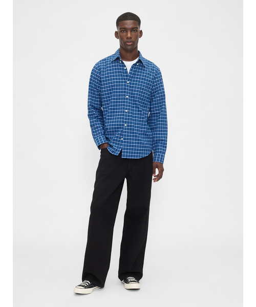 GAP(ギャップ)の「オックスフォードチェックシャツ(シャツ/ブラウス・メンズ・ブラウン/ブルー/ブラウン系その他・XS/S/M/L/XL)」の17枚目の写真