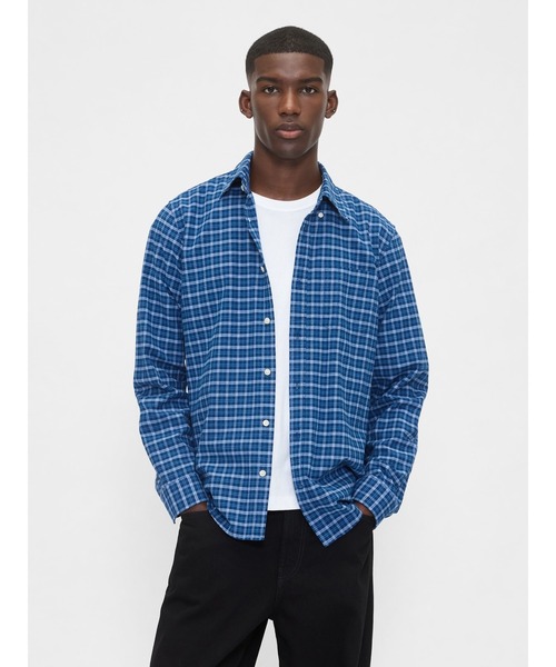 GAP(ギャップ)の「オックスフォードチェックシャツ(シャツ/ブラウス・メンズ・ブラウン/ブルー/ブラウン系その他・XS/S/M/L/XL)」の3枚目の写真