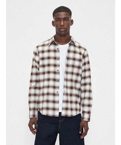 GAP(ギャップ)の「オックスフォードチェックシャツ(シャツ/ブラウス・メンズ・ブラウン/ブルー/ブラウン系その他・XS/S/M/L/XL)」の7枚目の写真
