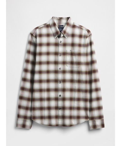 GAP(ギャップ)の「オックスフォードチェックシャツ(シャツ/ブラウス・メンズ・ブラウン/ブルー/ブラウン系その他・XS/S/M/L/XL)」の6枚目の写真